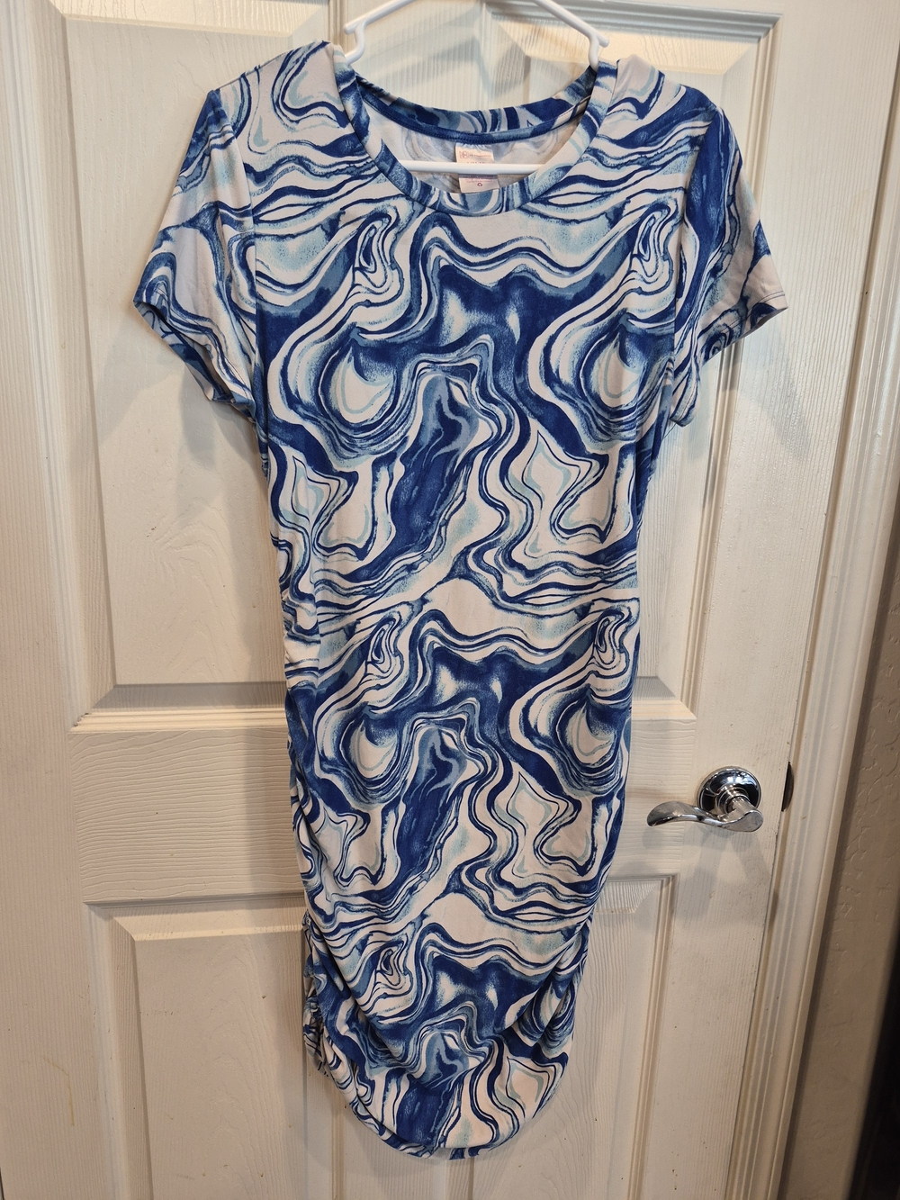 5/25 No Boundaries Blue & White Swirl Midi Dress